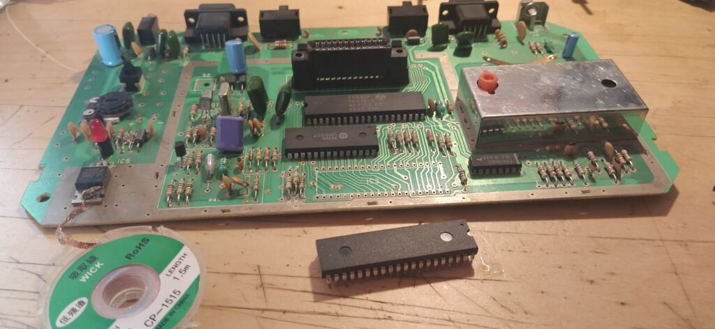 Placa Atari 2600 CLON desoldado de chip TIA