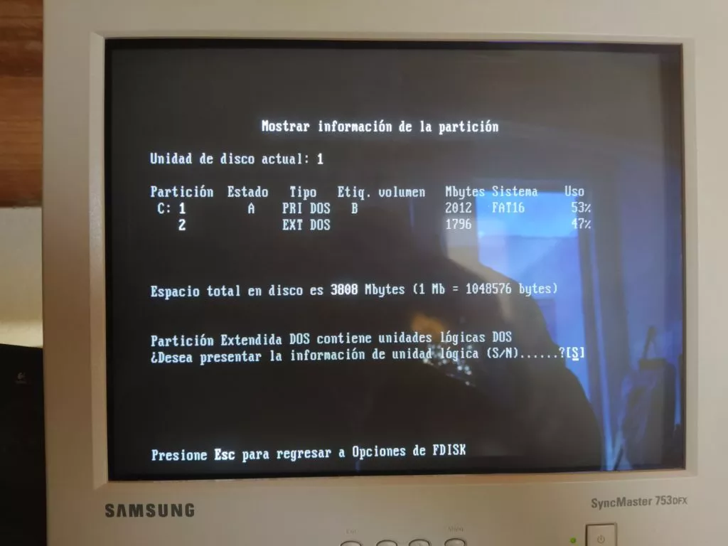 fdisk en MS-DOS
